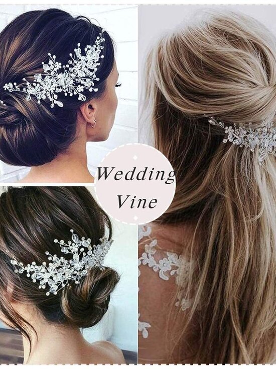 Crystal Bridal Hair Vine Wedding Headpiece main image 8